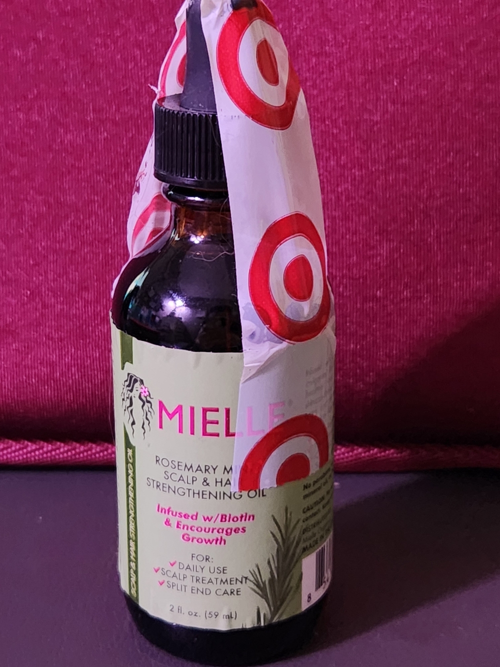 Mielle Rosemary Mint Scalp & Hair Strengthening Oil - Pink/Green
